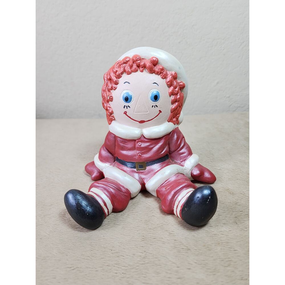 The Bobbs Merrill Co 1974 Raggedy Santa Christmas Figurine 5 1/2" Home Decor Vtg